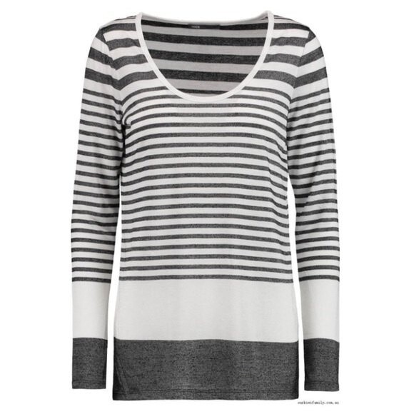 Vince Striped Variegated Long Sleeve Top L - Picture 4 of 11